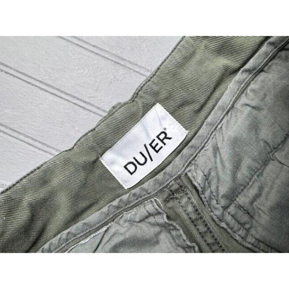 Du/er 26x28 Womens Jeans Green Wide Leg High Rise Stretch (Actual Inseam 26.5) - Picture 4 of 6